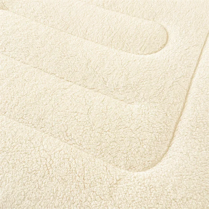 2024 padded thickened lamb wool mattress solid color warm constant temperature mattress machine washable dust protective cover 4