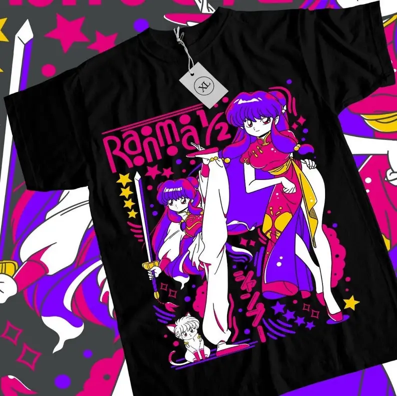 

Unisex Genma Panda manga shirt with Ranma Saotome anime t-shirt