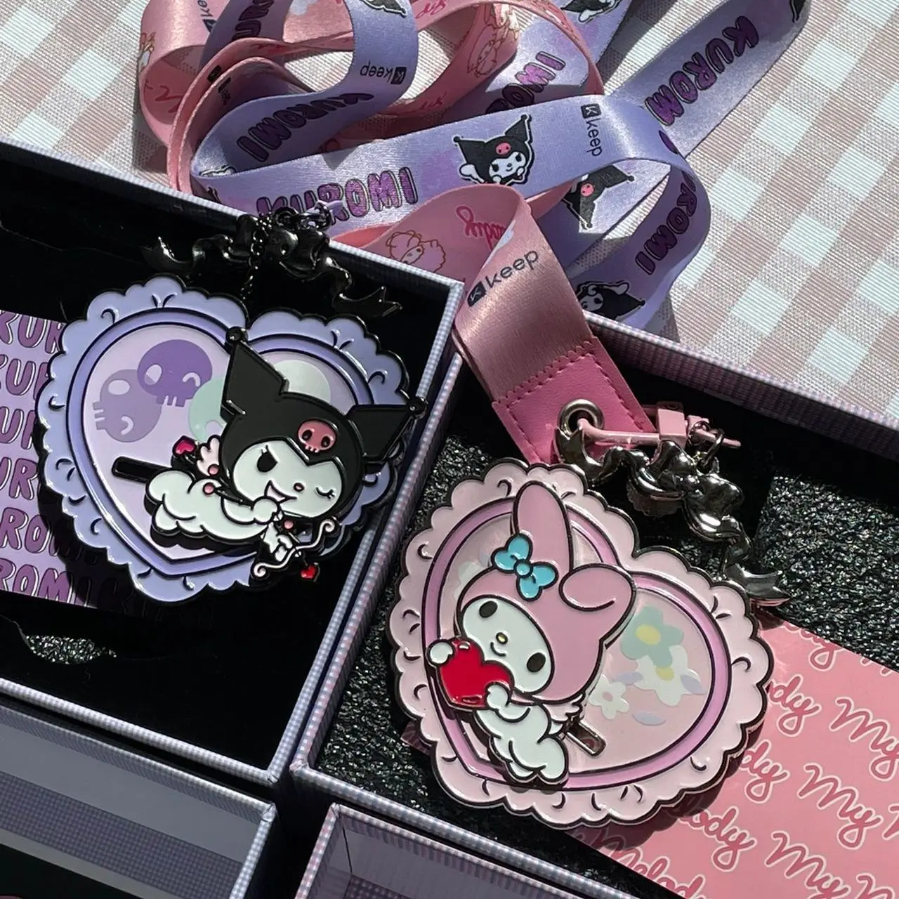 

Sanrio Series Key Chain Love Medal Pendant My Melody Kuromi Cinnamoroll Girl Birthday Gift Kids Toys