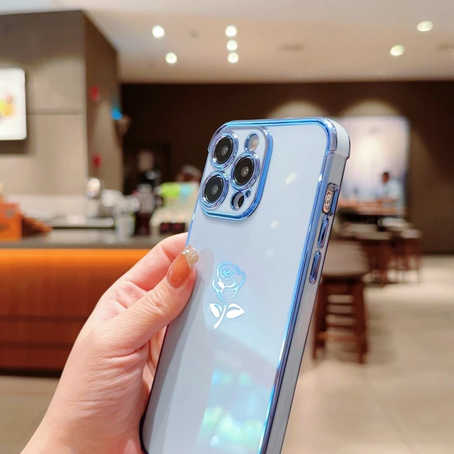 Funda de silicona para teléfono móvil, carcasa suave de lujo con flores rosas para iPhone 11, 12, 13, 14, 15 Pro Max, X, Xs Max, XR, 7, 8 Plus, Mini SE 2020 - Image 5