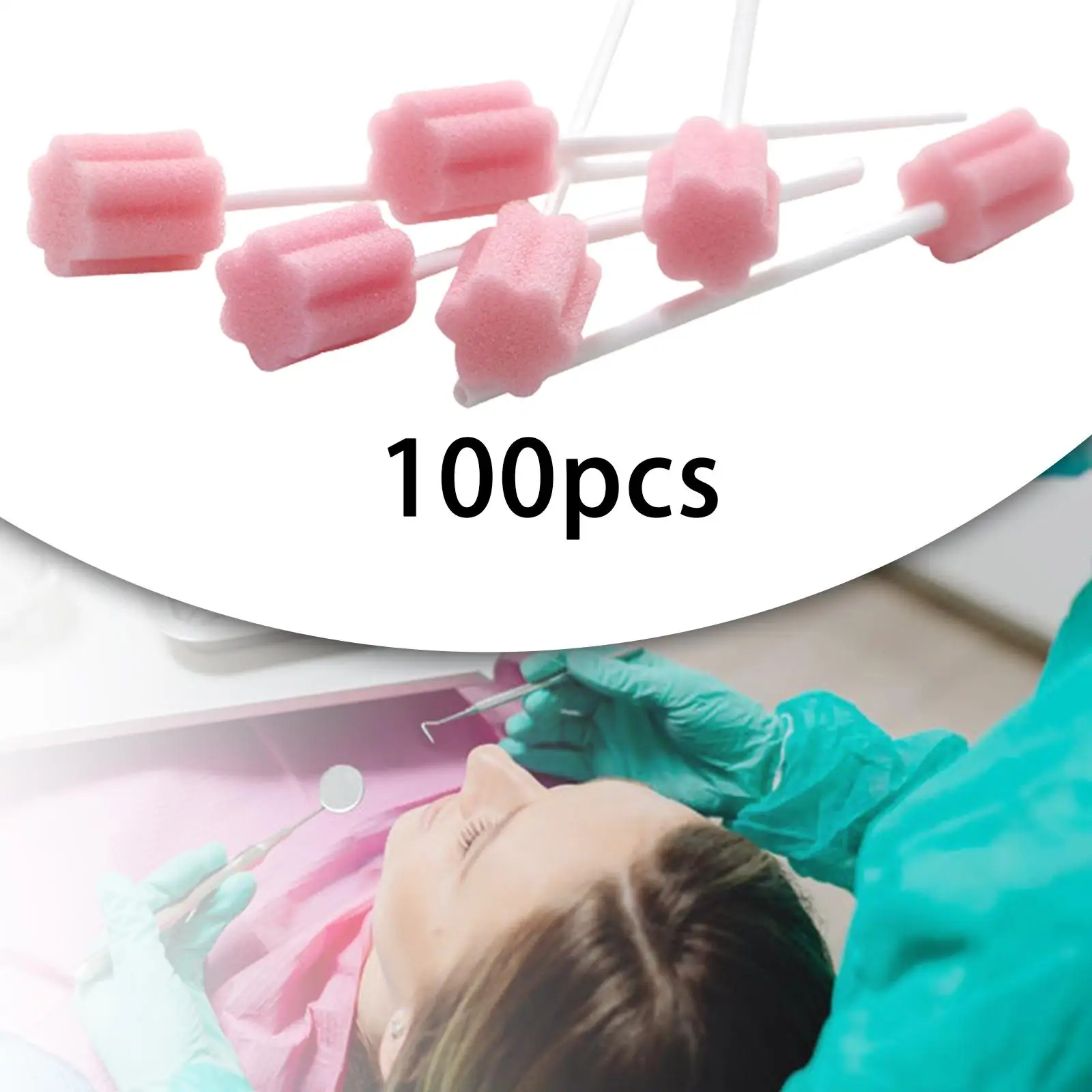 100x Tooth Cleaning Mouth Swabs for Oral Cleaning Tongues Coating Bad Breath