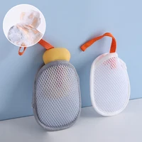 Nouveau - Lot de 2 sacs à savon en filet double face pour le bain, éponges exfoliantes pour le corps, pochettes à savon en maille pour salle de bain 1