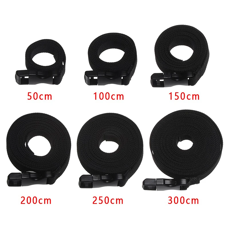 Cargo Tie Down Strap Travel Tied Black Durable Nylon Luggage Lash Belt Strap with Cam Buckle Outdoor Camping Tool