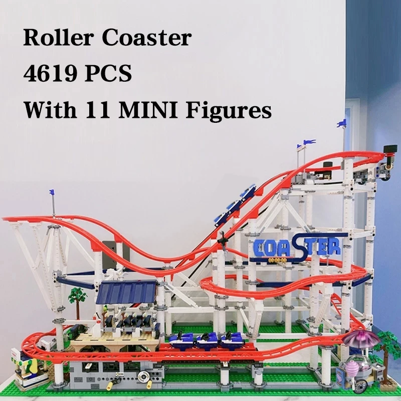 

4619PCS With 11 MINI Figures And Motor Fairground Big Roller Coaster Building Blocks Bricks Toys Kids Christmas Gift 18003 15039