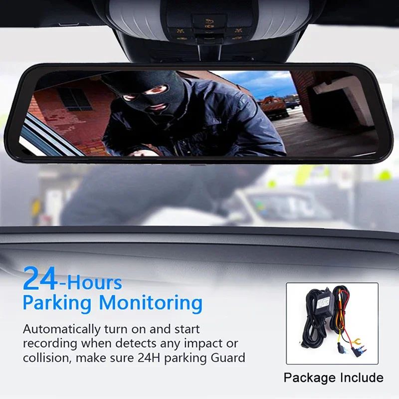 Car Dash Cam 10 Inch 4G Android 8.1 Video Recorder GPS Navigation ADAS Rear View Camera AHD 1080P Dual Lens DVRs