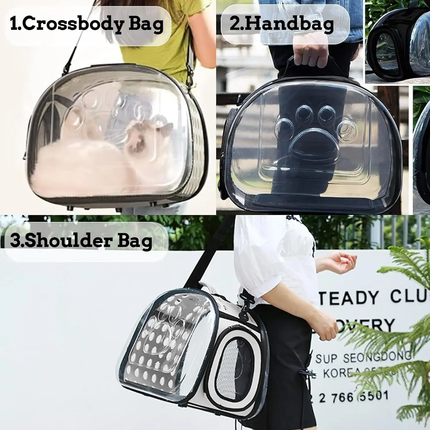 Pet Travel Bag Cat Carrier Outdoor Travel Breathable Handbag Cat Carrier Bag Collapsible Portable Small Pet for Cats Puppy