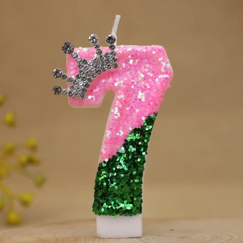Vibrant Digital Birthday Candle Crown Cake Decoration