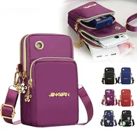 Mobile Phone Bag Women's Crossbody Mini Bags Fashion Mom Mommy Coin Bag Neck Hanging Running Cover Shoulder Bag 3 Layer Wallet - Image 2