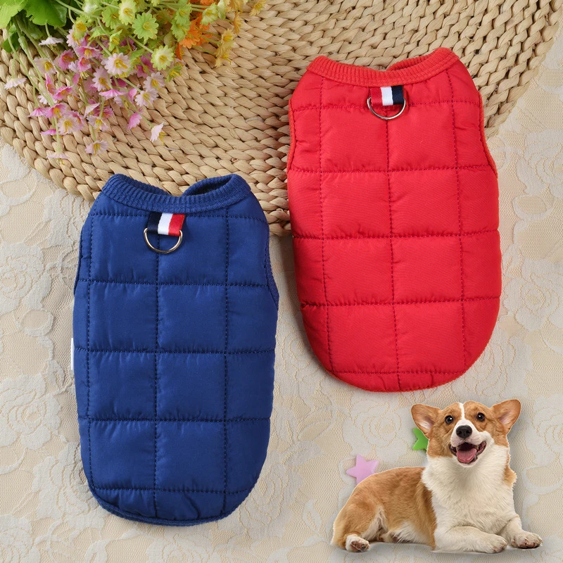 WinterWarmDogClothesForSmallDogsWindproofDogDownJacketSolid