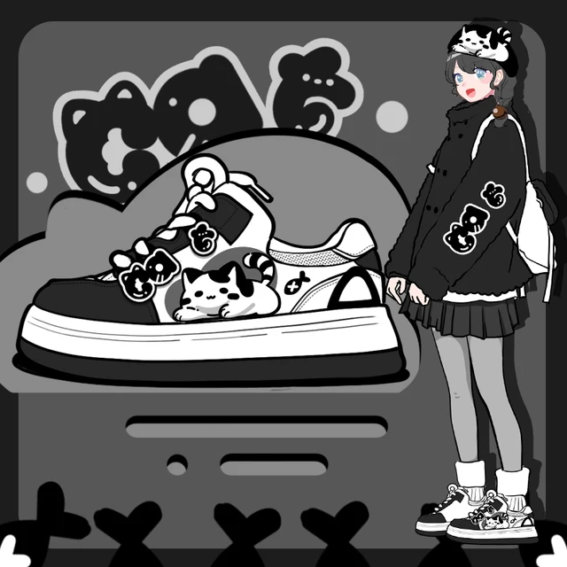 NekoPaws Black Cat Sneakers
