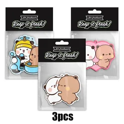 Charming Bear Couple Car Freshener with Emoji Design (Set of three)