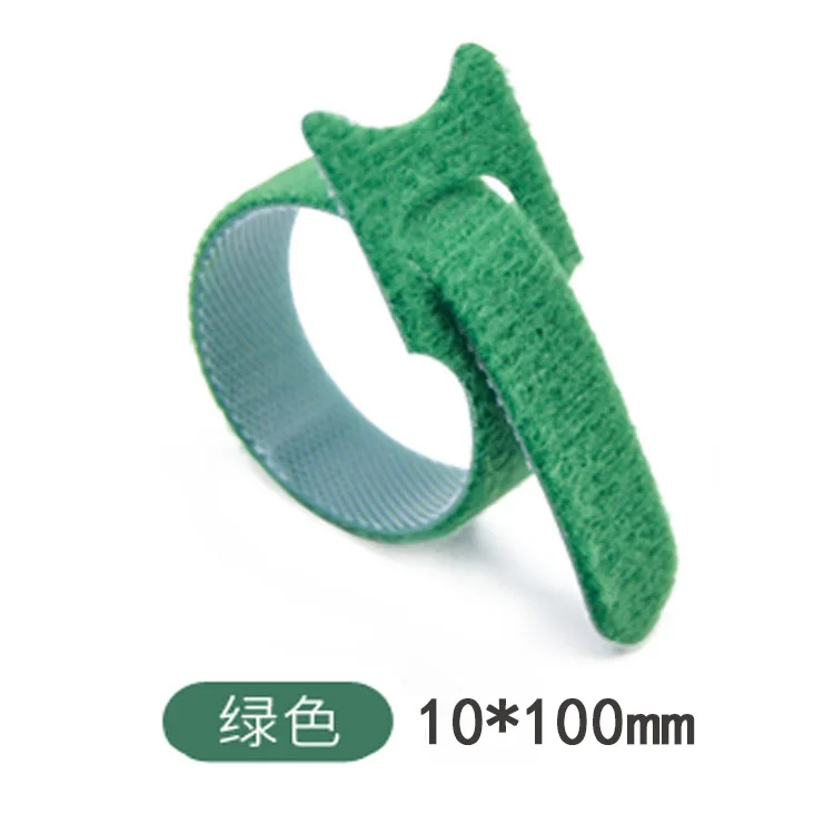 10pcs Reusable Adhesive Fastener Tape T-type Hooks and Loops Fasteners Back To Back Cable Ties Strong Wire Harness Magic Tie 