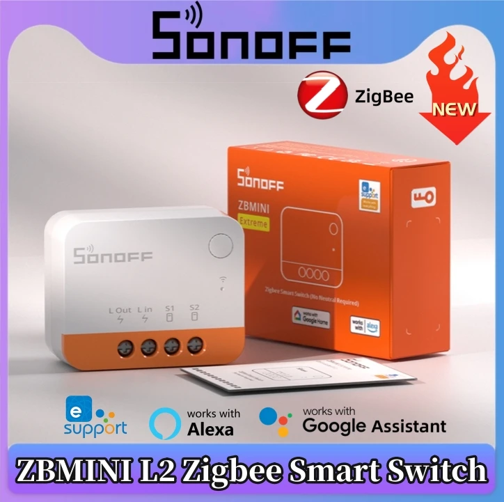 Smart Switch 1~5PCS SONOFF ZBMINIL2 Extreme ZigBee Mini Smart Switch No Neutral Wire Required Two-Way Wireless Control EWeLink Alexa Google