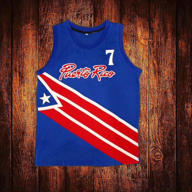 2004 Carlos Arroyo #7 Eddie Casiano #5 Team Puerto Rico Basketball Jerseys Embroidery Youth Kids Adult Any Size And name