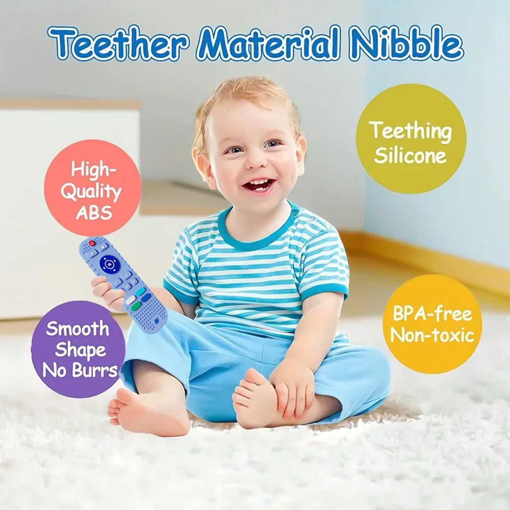 1Pcs Soft Chewable Baby Toys, Remote Control Shaped Baby Teething Toys, Teething Toys for Boys and Girls, Freezable, BPA Free 2