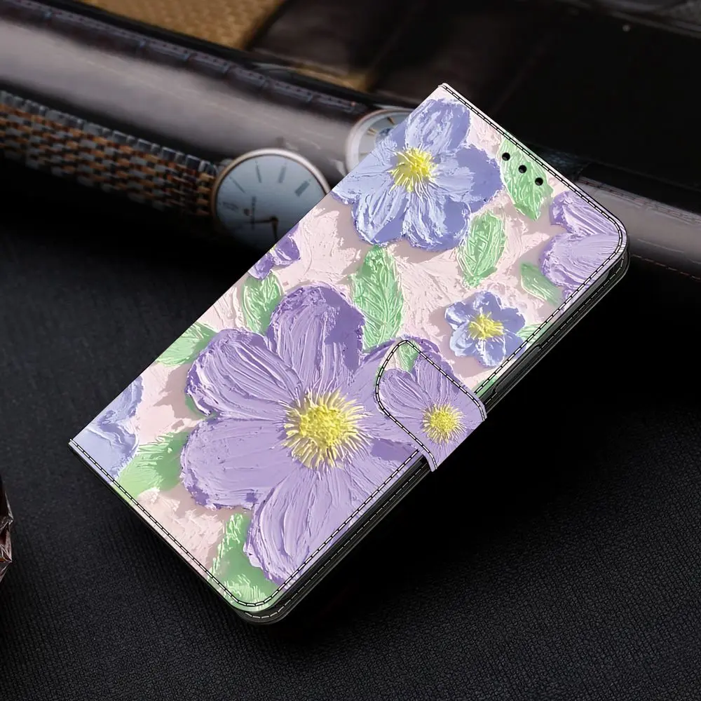 Floral Leather Wallet Flip Cover - 3D Design Phone Case