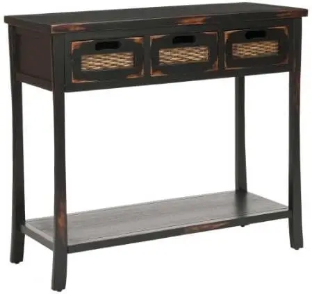 

Collection Autumn Distressed Black 3-Drawer Console Table