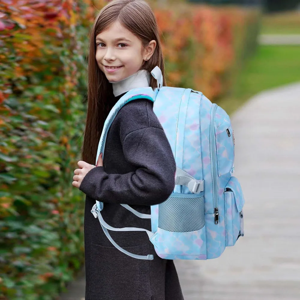 Girls Large Capacity School Backpack Teenage Students Book Bag Cute Dreamy Mermaid Schoolbag