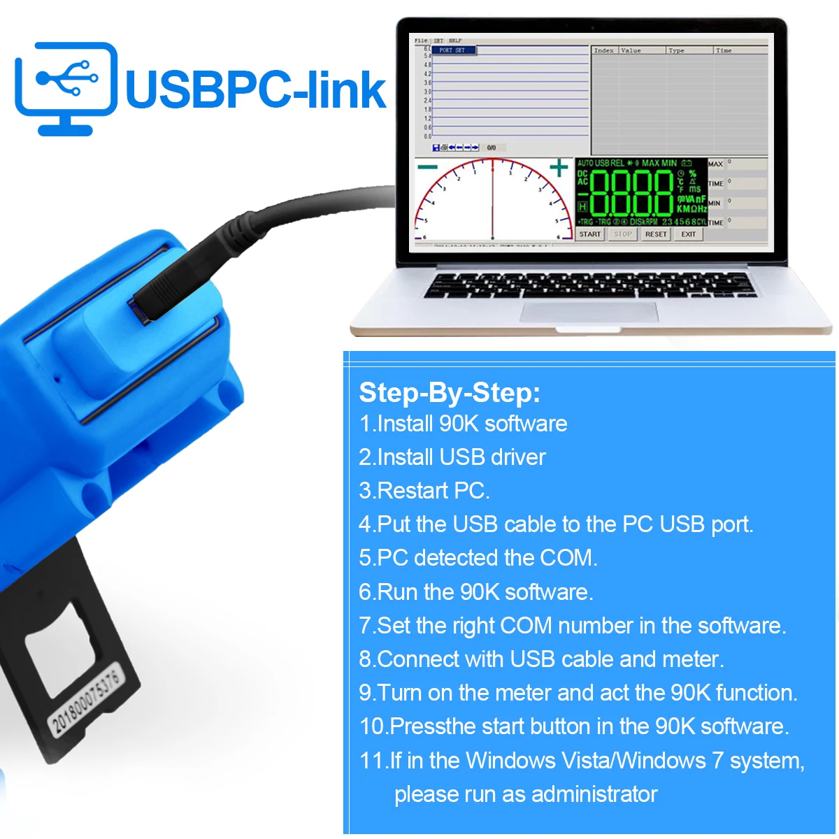 HoldPeak HP-90K Engine Analyzer Tester Auto Range Car Diagnostic Tool Data Output by USB Automotive Multimeter Multimetro