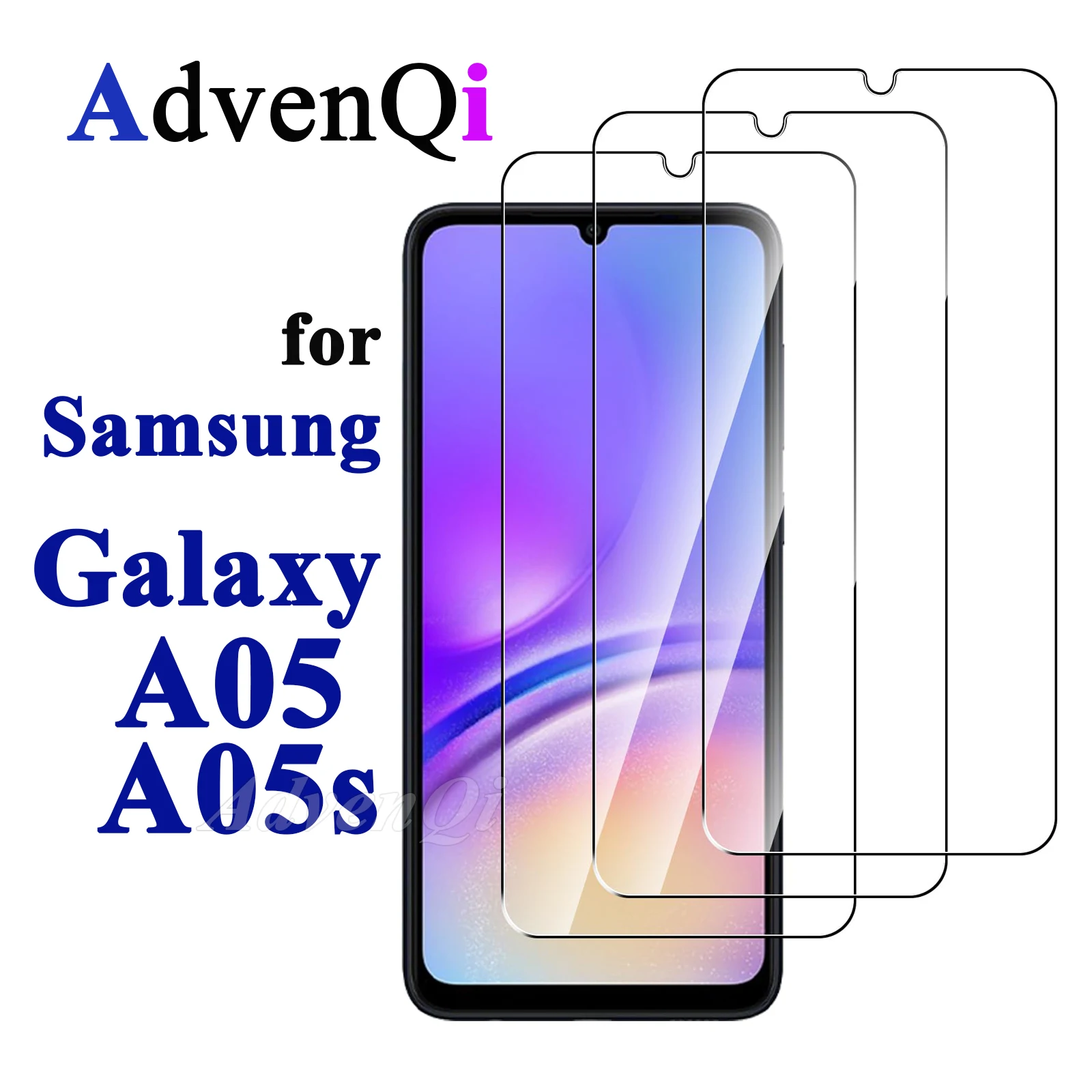 Displayschutzfolie für Galaxy A05 A05s Samsung, gehärtetes Glas, HD-Kristall, 9H, kratzfest, hohes Aluminiumgehäuse, freundlich