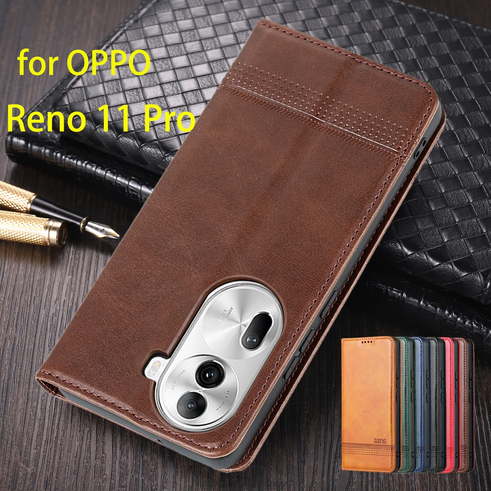 xinyunew Cover per Oppo Reno 11 Pro 5G,Flip Caso in PU
