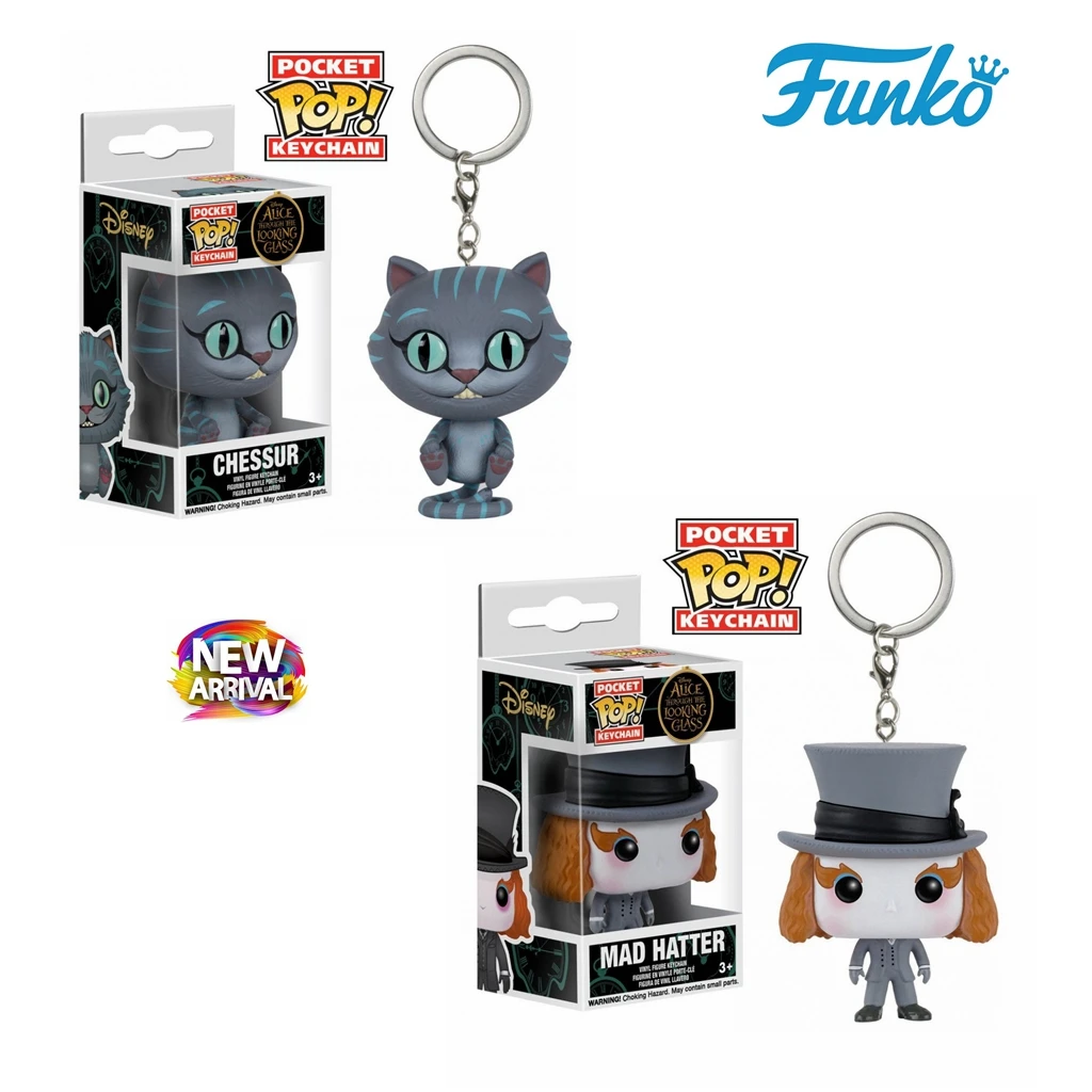 Funko Disney Movie Alice Nel Paese Delle Meraviglie Chessur Cat Mad Hatter Figura In Vinile Portachiavi Figure Giocattolo Modello Giocattoli Pocket Po