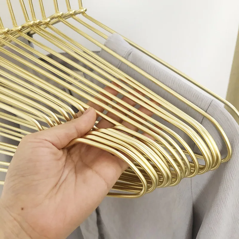 5pcs Clothes Hangers Heavy Duty Metal Strong Non-Slip Clothing Coat Hanger For Bedroom Gold Silver Wardrobe Storage Organizer 3