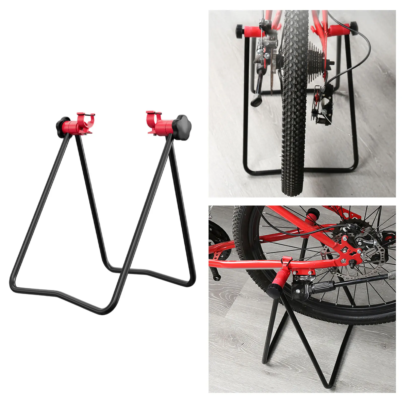 Bicycle Parking Rack Mountain Road Bike Triangle Vertical Foldable for Mountain Road Bike Folding Repairing Adjusting