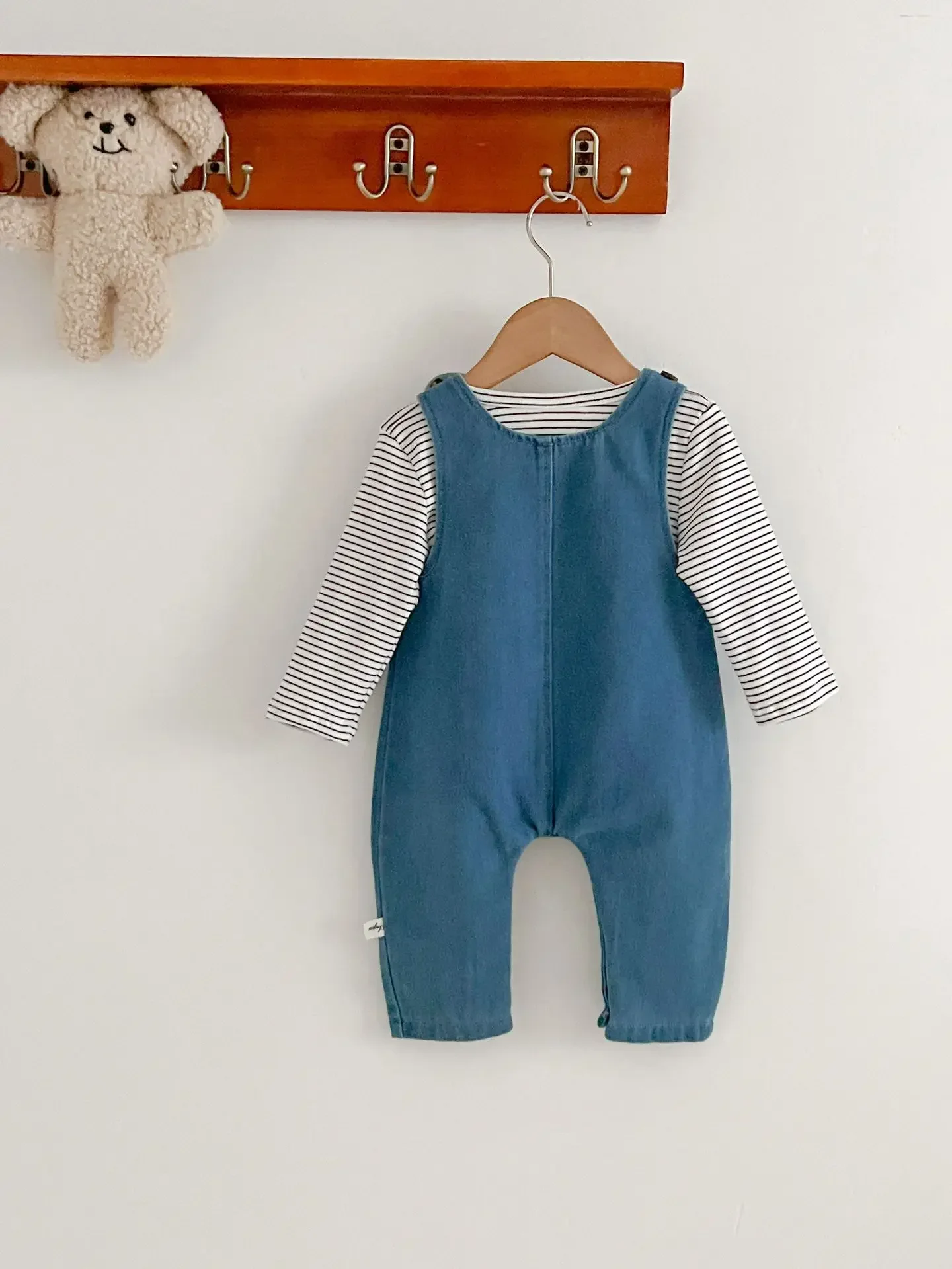 

Children Big Pocket Loose Overalls Autumn Girl Baby Casual Suspenders Jumpsuit Kid Boy Retro Denim Pants Infant Cotton Trousers