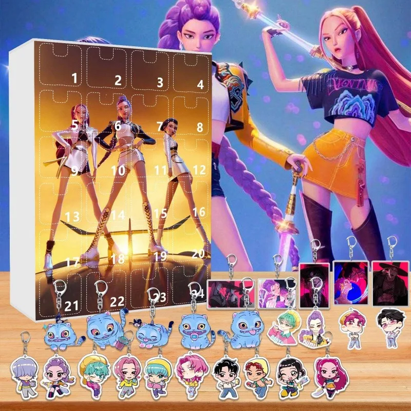 Calendario Dell'Avvento K-Pop 2025 - 24 Portachiavi E Figure Demon, Giocattoli Decorativi Per Halloween E Natale