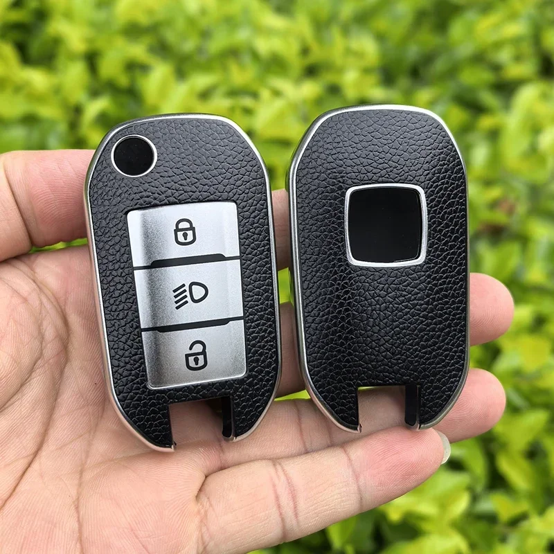 Étui Clé Voiture TPU Pour Citroën Peugeot - Protection Antichoc, Design Doré