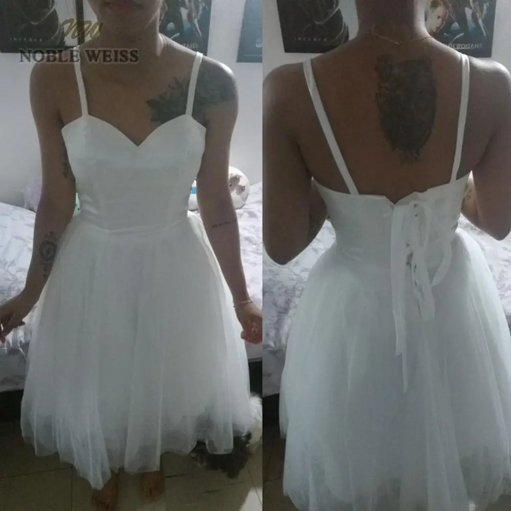 wedding dress 2024 sweetheart tulle beach wedding dress simple short  wedding dress a-line bare back bridal dress Customized - AliExpress 320