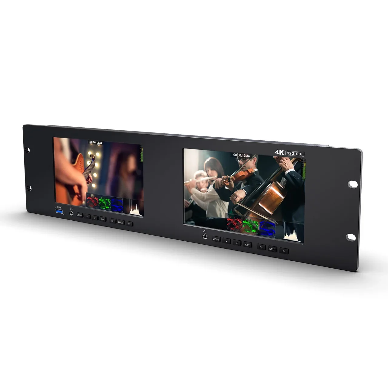 LILIIPUT RM7026-12G Dual 7 inch 3RU rackmount 12G SDI monitor