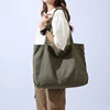 Large Canvas Women's Bag Solid Eco Bag Korean Shoulder Bag Reusable Shopping Messenger Bag Y2K Handbag School Pocket Travel Bag 1