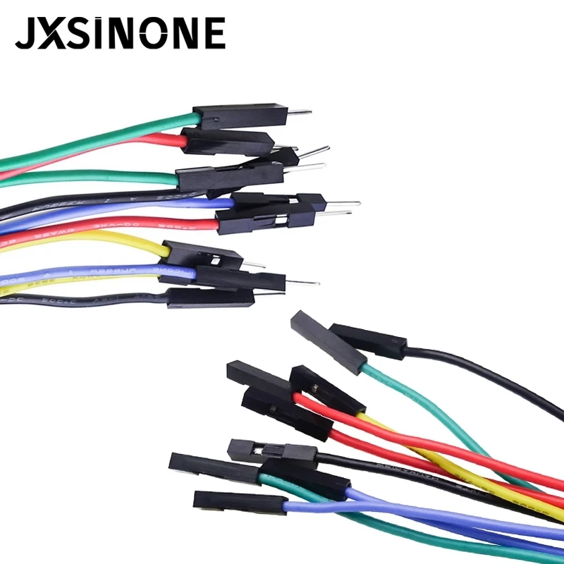 JXSINONE 10PC Dupont Male/Female to Test Hook Clips Silicone Jumper Wires Transistor Tester For Electrical Testing P1534 P1535