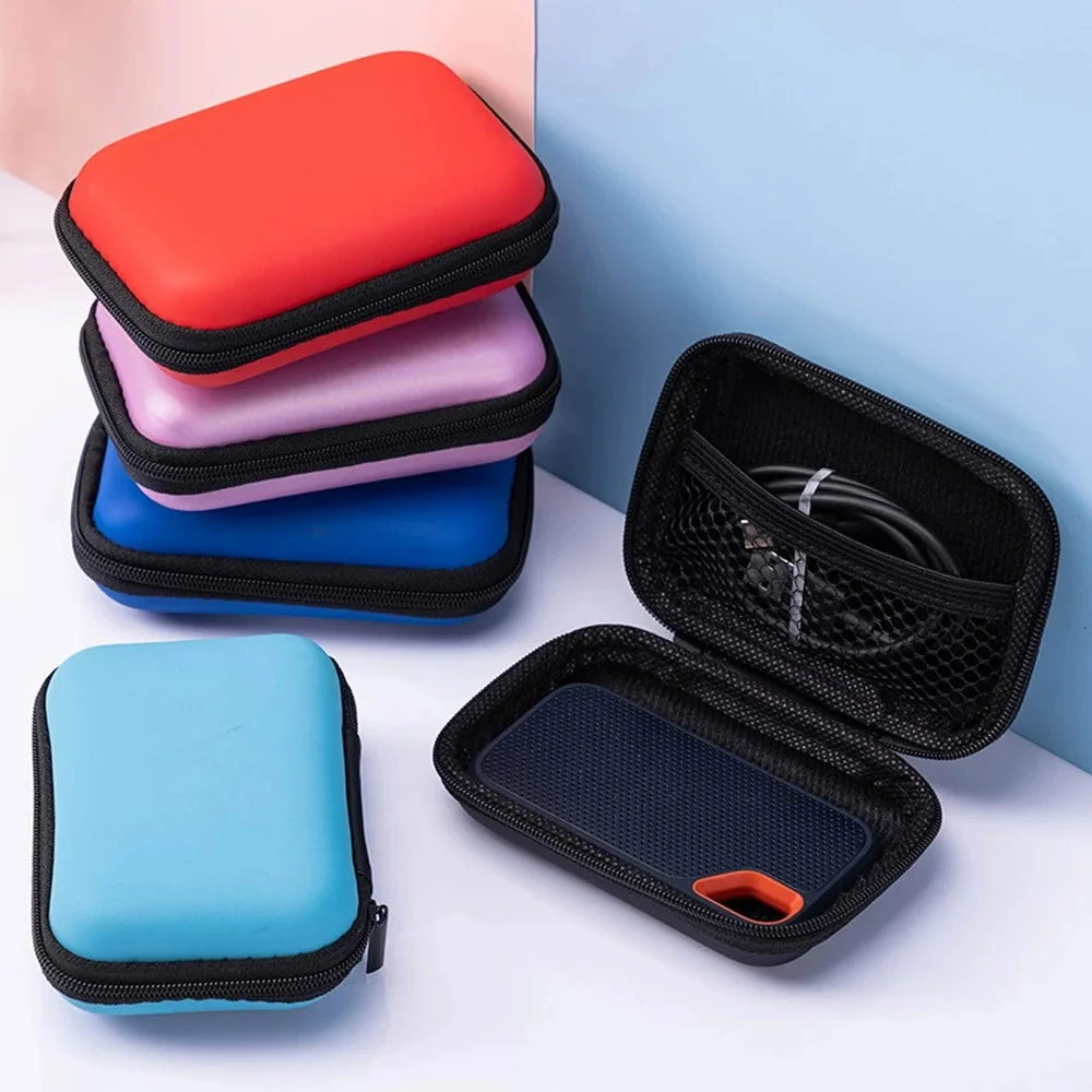 1pc Portable Waterproof EVA Headphone Storage Bag Data Cable Games Box Travel Protective Case For Earphone Card Cube Organizer