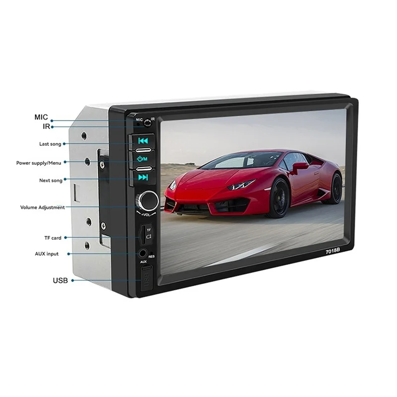 트렌딩 7018B 자동차 AV 7인치 HD 프레스 스크린 자동차 블루투스 MP5 플레이어 카드 블루투스 핸즈프리 HD GPS 휴대용 네비게이션