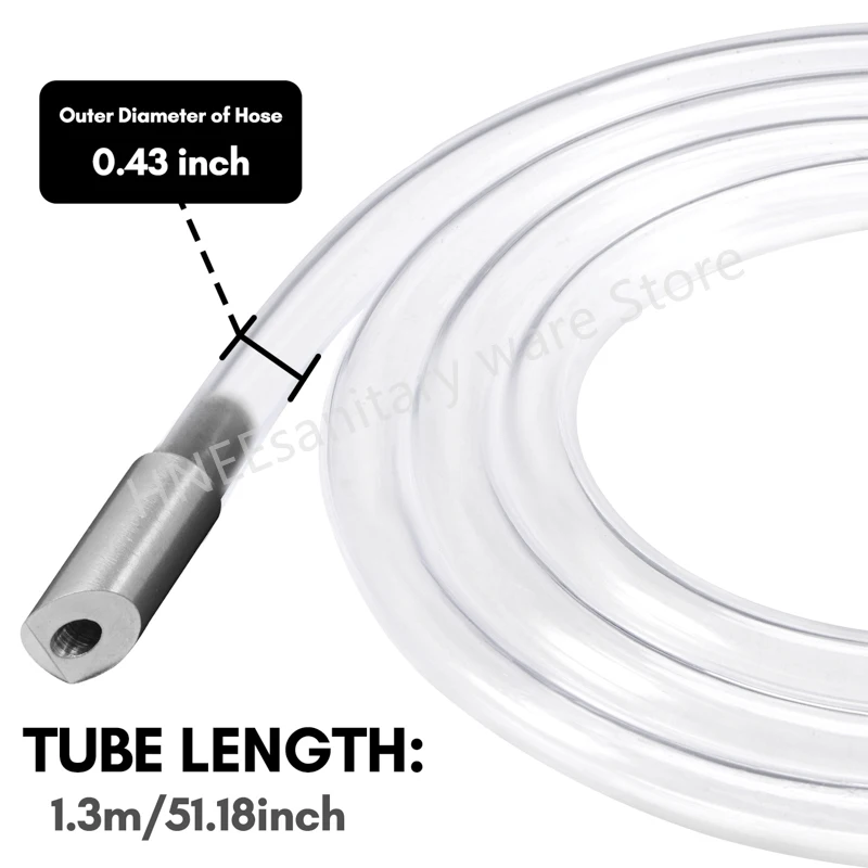 Bathroom Liquid Soap Dispenser Extension Tube Kit Stainless steel Head 1.3m Silicone Tube Kitchen Sink Pump With Check Valve