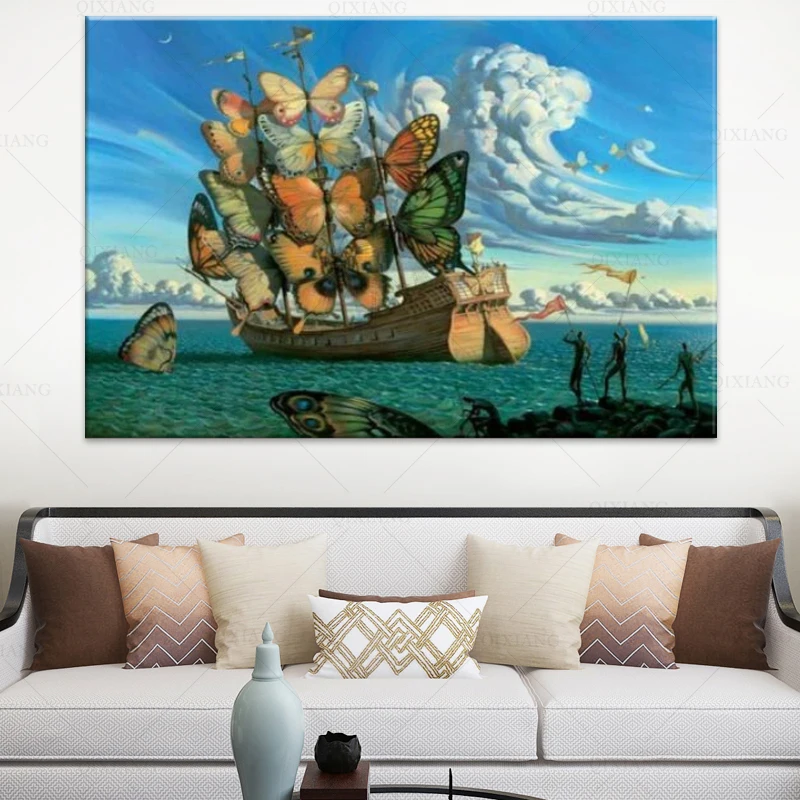 Salvador Dali Painting Butterfly Ship