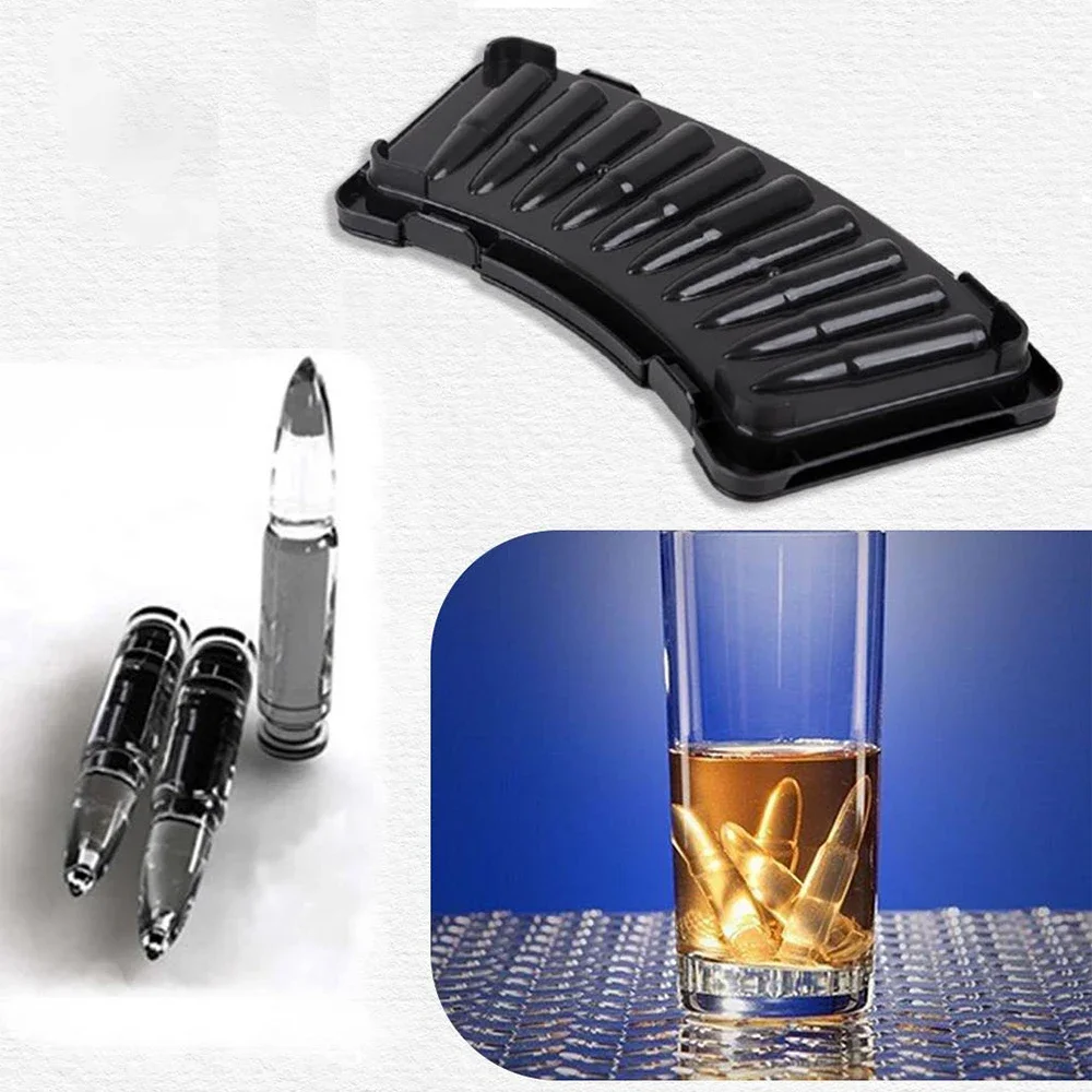 3D Silicone Ice Cube Mold Tray Whisky Wine War Gun Bullet Shape