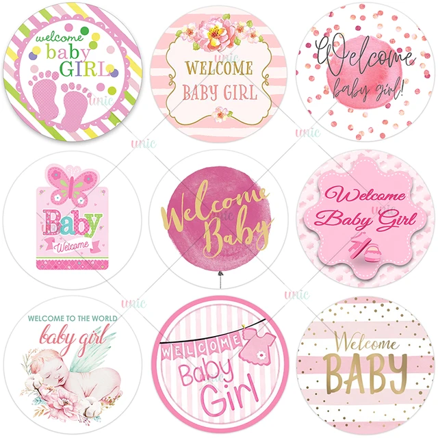 Welcome Baby Boy Stickers Labels Cute Little One Elephant Decor Stickers  Welcome New Born Gender Reveal Baby Shower Decor - AliExpress