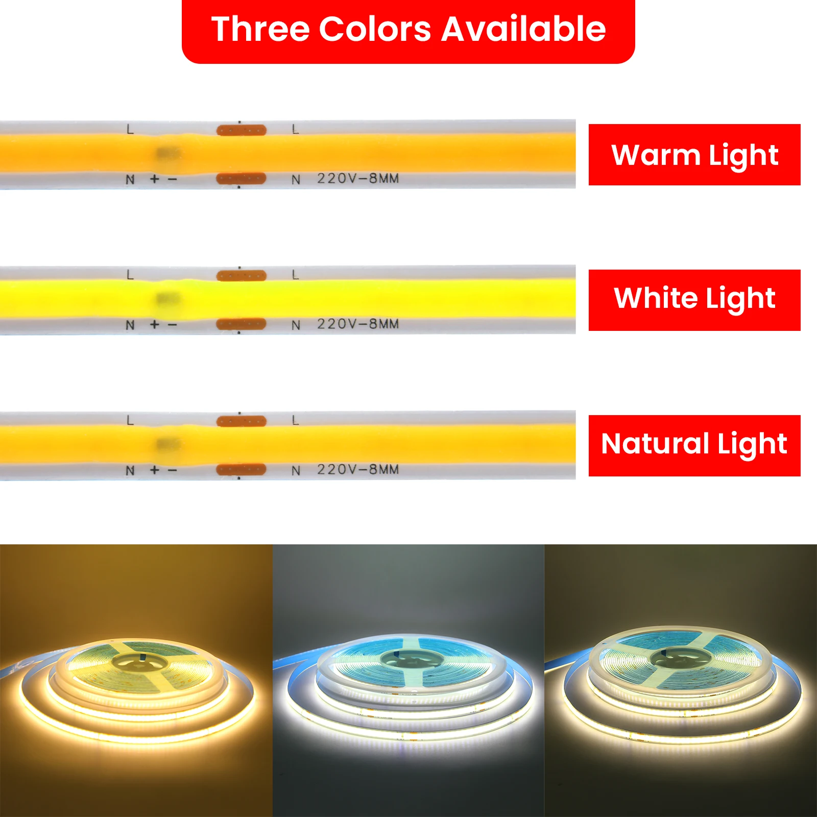 220V 110V 5m-20m COB LED Strip Light Sd7799a8865474953a33d1dab36f9fdeaM