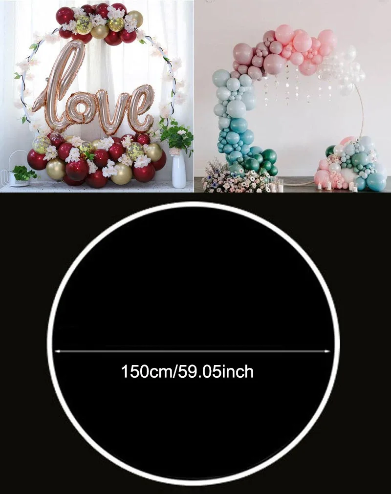 Description Picture 2 of item1.8M Round Balloon Arch Kit Holder Bow of Balloon Circle Wreath Balloon Stand Support Wedding Birthday Party Home Decor Accessor