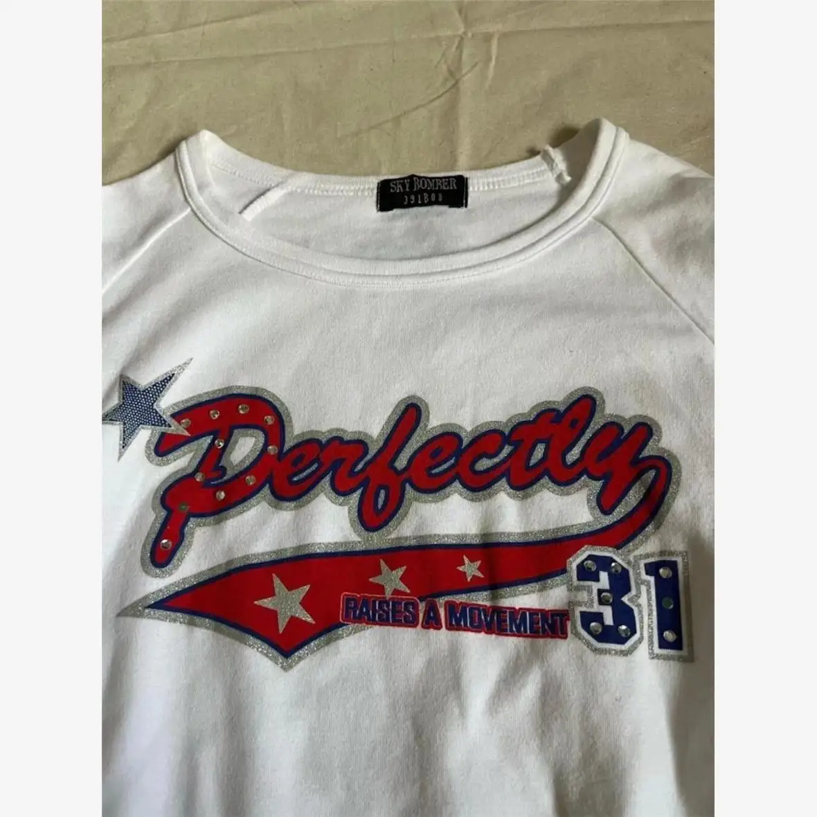 Retro American Y2K Long Sve T-irt Women's Dstring Print Base irt Spring Autumn Design Cool Sle Straight Cut