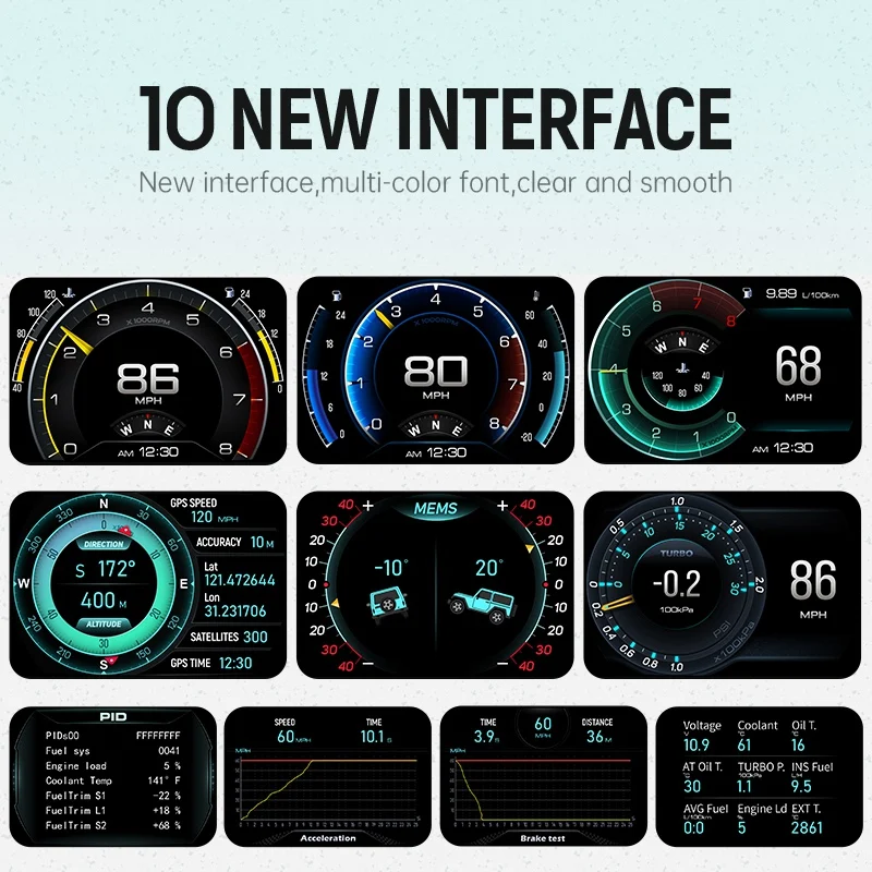 HUD OBD GPS   LCD ÷ ĳ,  ǻ ӱ, ڵ  ׼, A700, ǰ