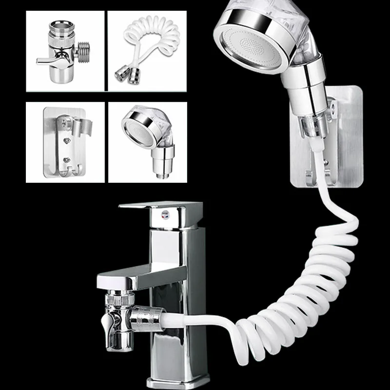 

Bathroom Basin Universal Extender Shower Head Washbasin Tap Water Divider Bidet Sprayer for Hair Washing Toilet Cleaning