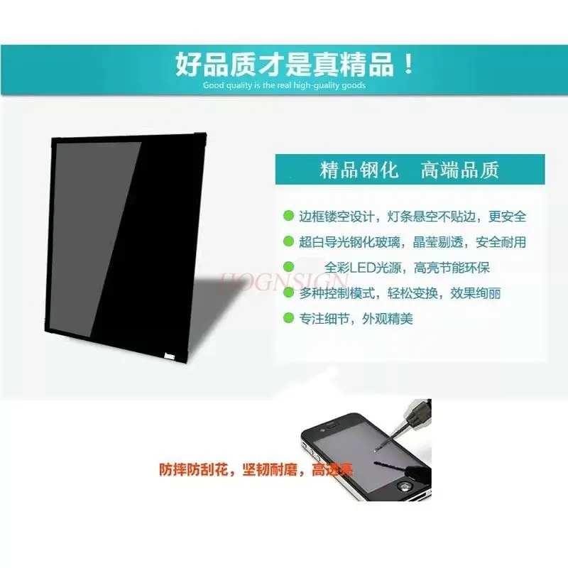1개 DIY 손으로 그린 메뉴 칠판 벽걸이형 데스크탑 형광 디스플레이 보드