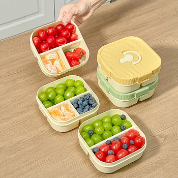 WORTHBUY Portable Plastic Lunch Box With Compartment Microwave Safe Fruit Salad Lunch Container Kid Student Leak-proof Bento Box 1