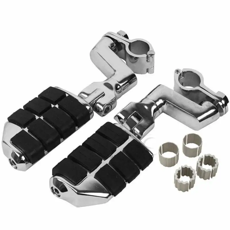 Chrome Front Footrest Foot Pegs For Honda Kawasaki Suzuki Yamaha Harley 35mm New Foot Rests