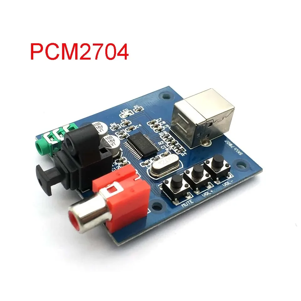 USB DAC-S/PDIF 사운드 카드 디코더 보드, 아날로그 출력, F/PC, PCM2704, 3.5mm